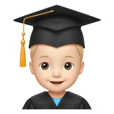 baby wearing a graduation hat, feels happy, age 3-5 kid
just need face and hat sticker