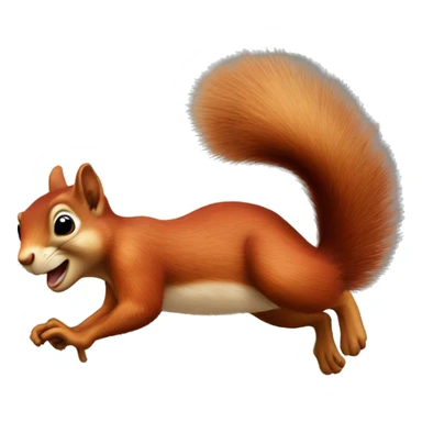 Red squirrel jumping from a tree sticker