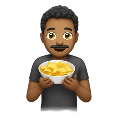 person eating salsa and chips sticker