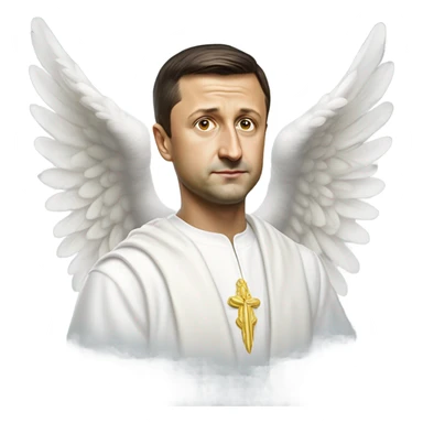 hyper realistic Zelensky angel sticker