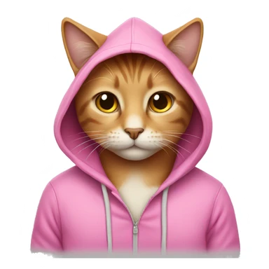 CAT wearing pink hoodie sticker