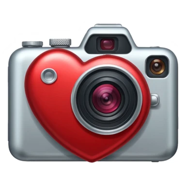 camera heart sticker