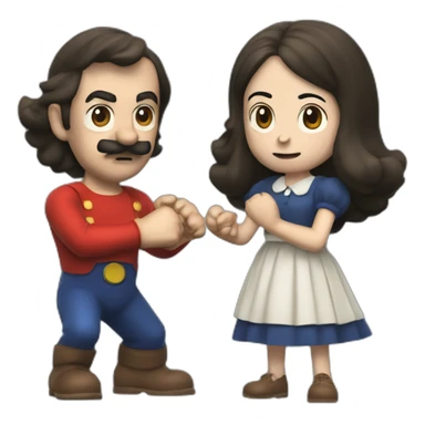 Anne Frank fights Mario sticker