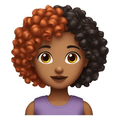 girl with curly red hair friends with brown skin girl with black curly hair sticker