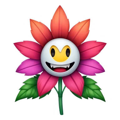 flower with scary theeth but no face sticker