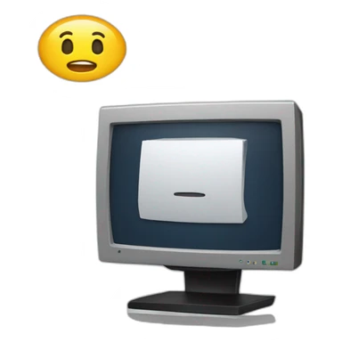 a monitor pc with a text processing, realistic sticker