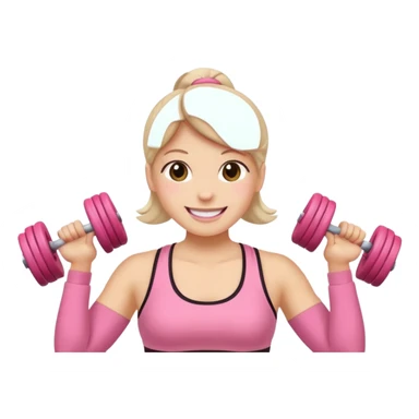 gym emoji in pink and beige colors sticker