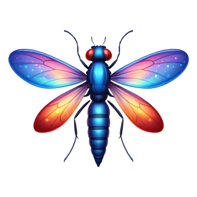 glitter red and blue firefly sticker