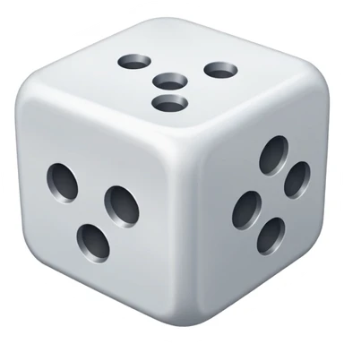 create an image of a die with no numbers, just plain white sides sticker