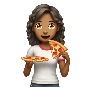 Girl eating pizza sticker