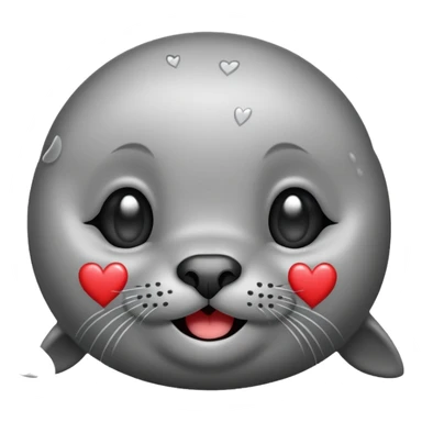 a seal with hearts in his eyes sticker