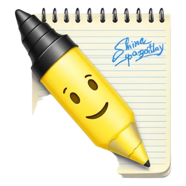 handwritten note emoji style "shine unapologetically" sticker