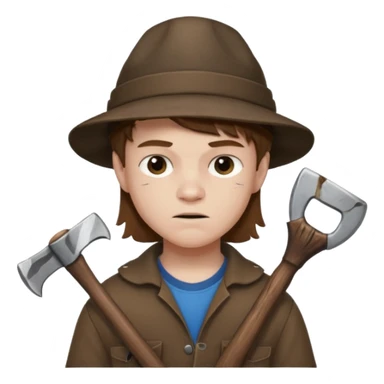 13 y/o Brian robeson at the beginning of Hatchet
determined, has hatchet sticker