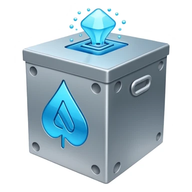 Box with generative ai going in and coming out sanitized sticker