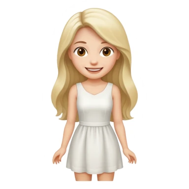 capelli piu lunghi e vestito bianco corto  sticker