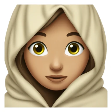 Brunette girl green eyes in blanket sticker