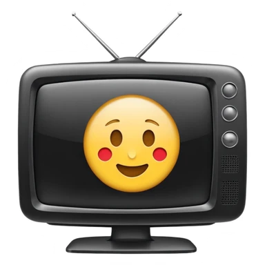 White tv with emoji map  sticker