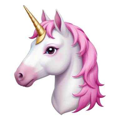 head of an anthropomorphised female unicorn horse, looking straight ahead, relaxed pose sticker