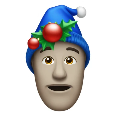 Blue Christmas tree hat sticker