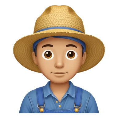 country farmer with straw hat and overalls sticker