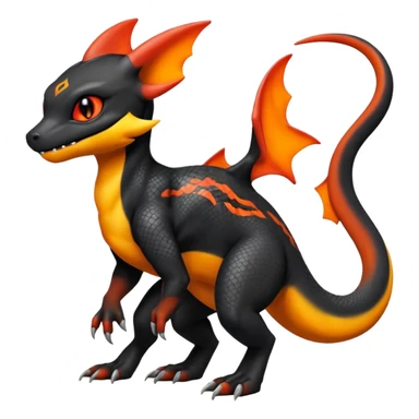 Salandit-Umbreon-Charmeleon-Fakémon-hybrid-creature (full body)  sticker