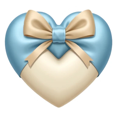 white heart with beige bow sticker
