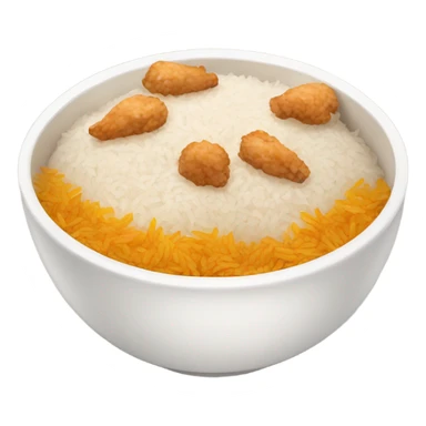 bowl of rice and chicken sticker