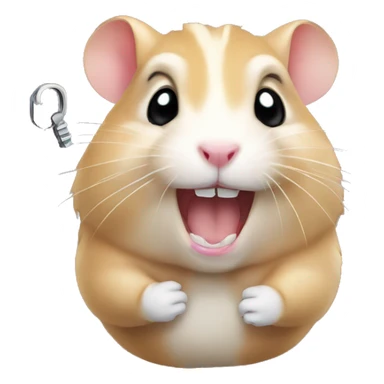 hamster with a key in teeth sticker