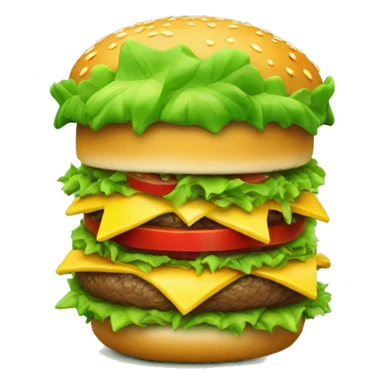 un dragon vert avec des ails jaune burger sticker