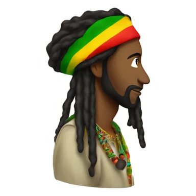 Rasta man in profile with peace hand sticker
