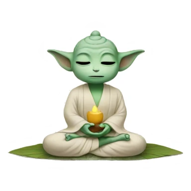 grogu meditation sticker
