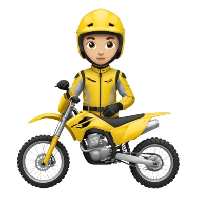 dirtbike rider in yellow gear signing autographs sticker