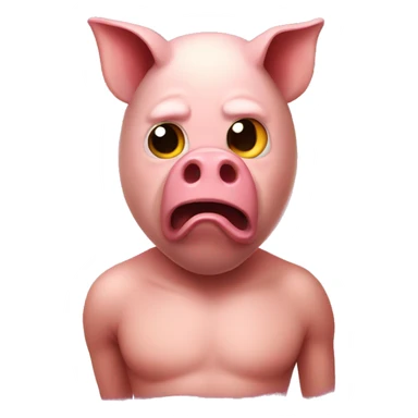 A hybrid emoji made up of the pig and devil emoji.  sticker