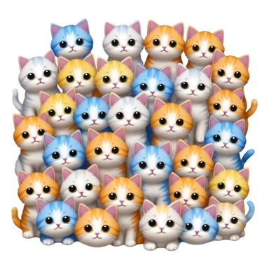 lots of super tiny kittens randomly placed on no background sticker