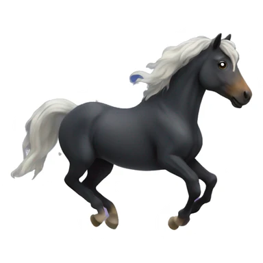 Horse flying  night sky  sticker