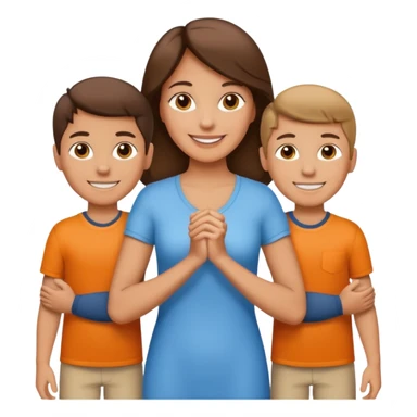 Light brunette fit mom with 3 sons sticker