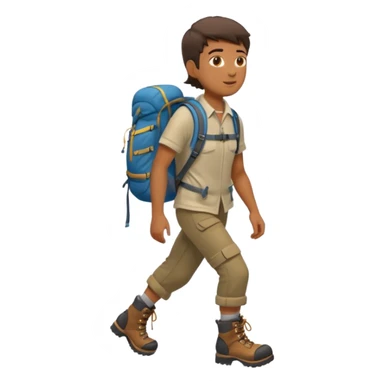Hiker with backpack facing right sticker