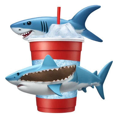 Shark on a icee  sticker