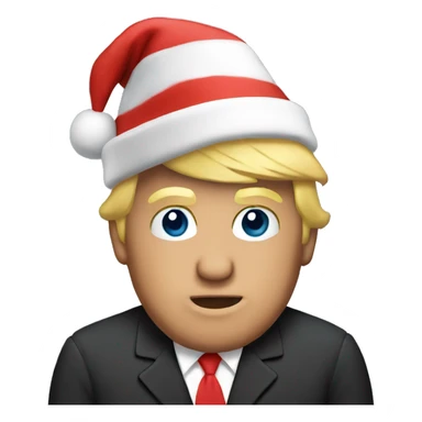 Donald Trump wearing a Santa hat  sticker