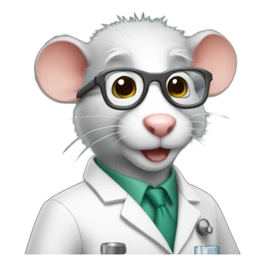 rat scientist nerd sticker