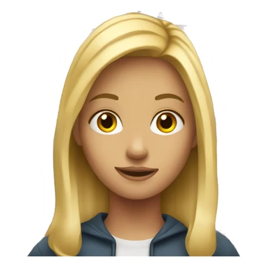 Blonde student in library sticker