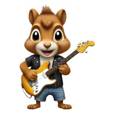 Rock and roll squirrel  sticker