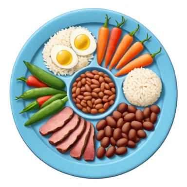 prato de comida dividido com legumes carne arroz e feijão sticker