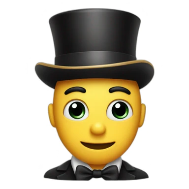 Cute circle guy with a tophat sticker