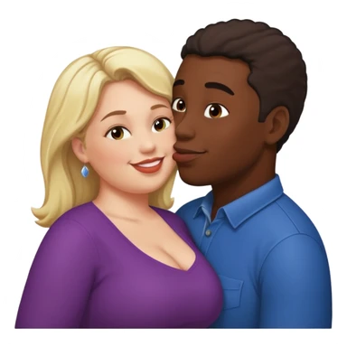 Fit black man kissing fat white mom sticker