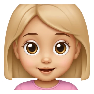 smiling baby girl with big eyes and medium skin tone sticker