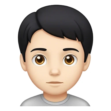 Male kid with freeform hair that's black sticker