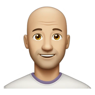 Bald man with charisma sticker