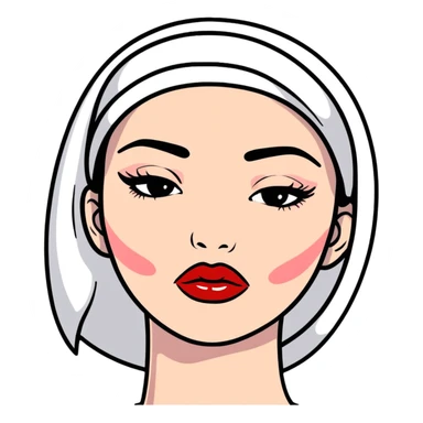juicy pouty baddie lips with overlined matte lipstick sticker