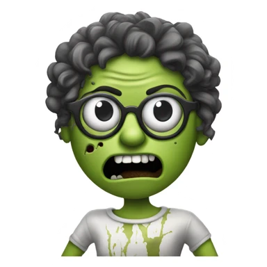 janis soplin zombie dancing, wearing circle glasses sticker